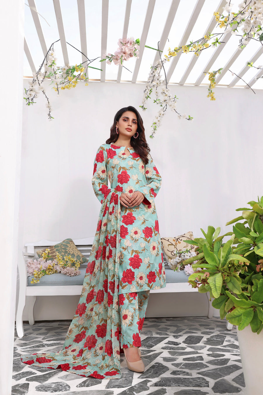 Feathers Chiragh Unstitched Digital Printed Lawn 3Pc Suit AMIYAH-FT137