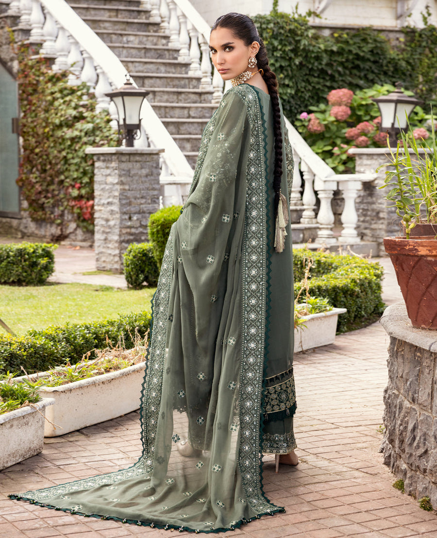 Zahra by Xenia Formals Embroidered Chiffon Unstitched 3Pc Suit D-02 AMVI