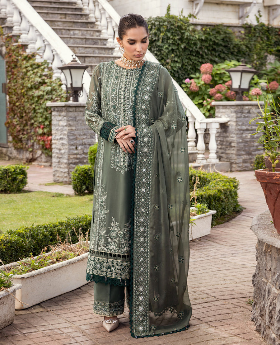 Zahra by Xenia Formals Embroidered Chiffon Unstitched 3Pc Suit D-02 AMVI