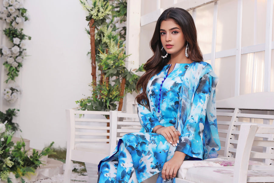 Feathers Premium Printed Lawn Unstitched 3Pc Suit ANNORA-FT194