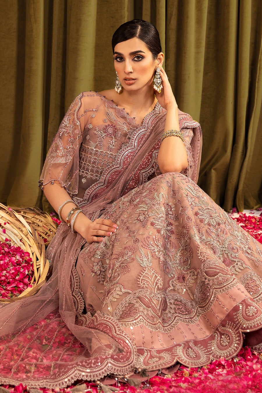 Alizeh Mehfil-e-Uroos Festive Net Unstitched 3Pc Suit D-06 Anamta