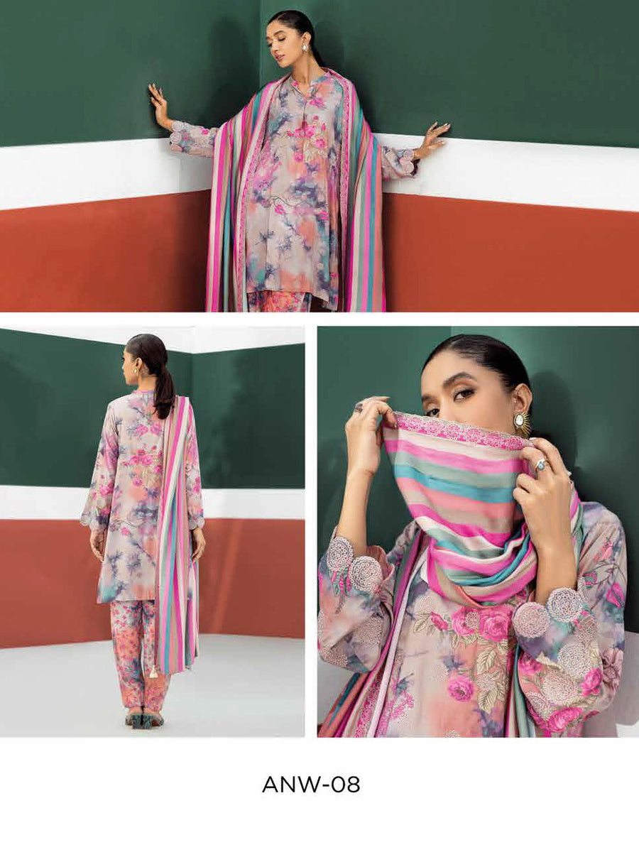 Charizma Aniq Unstitched Embroidered Khaddar 3 Piece Suit ANW-08