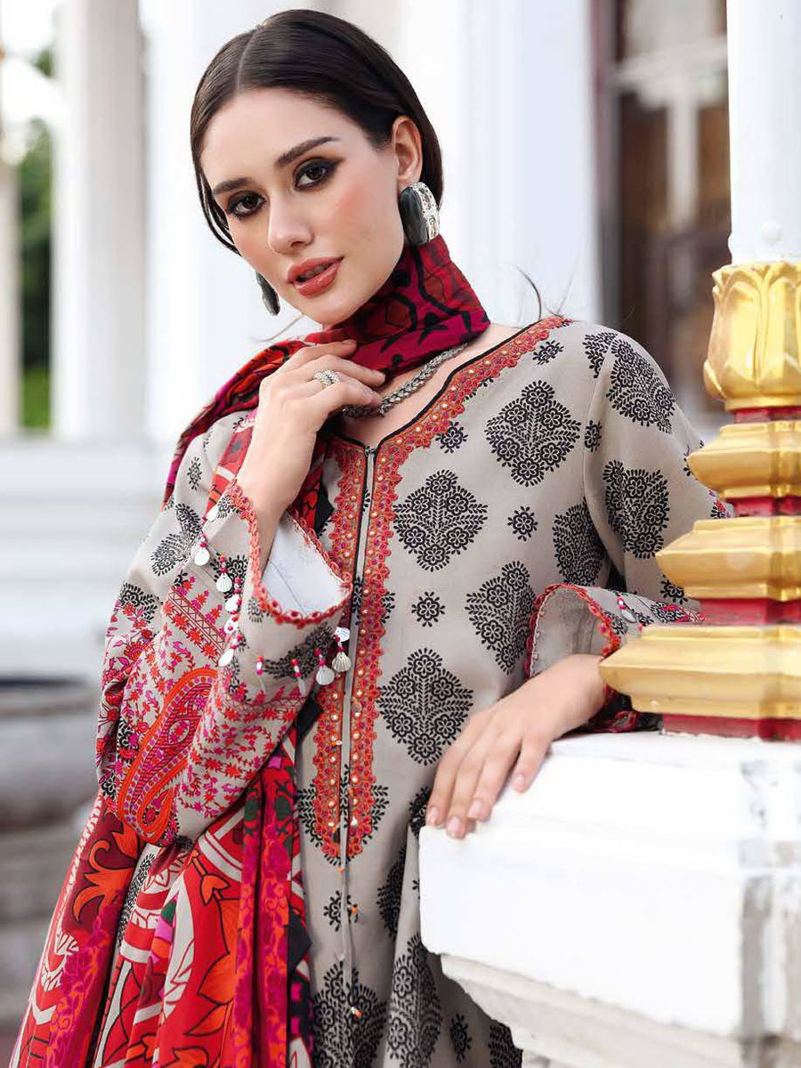 Charizma Aniq Embroidered Linen Unstitched 3Pc Suit ANW6-01
