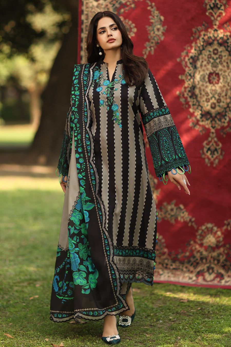 Charizma Aniq Vol-02 Embroidered Linen Unstitched 3Pc Suit ANW6-11