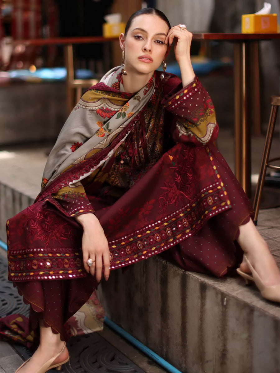 Charizma Aniiq Vol-01 Embroidered Linen Unstitched 3Pc Suit ANW7-03