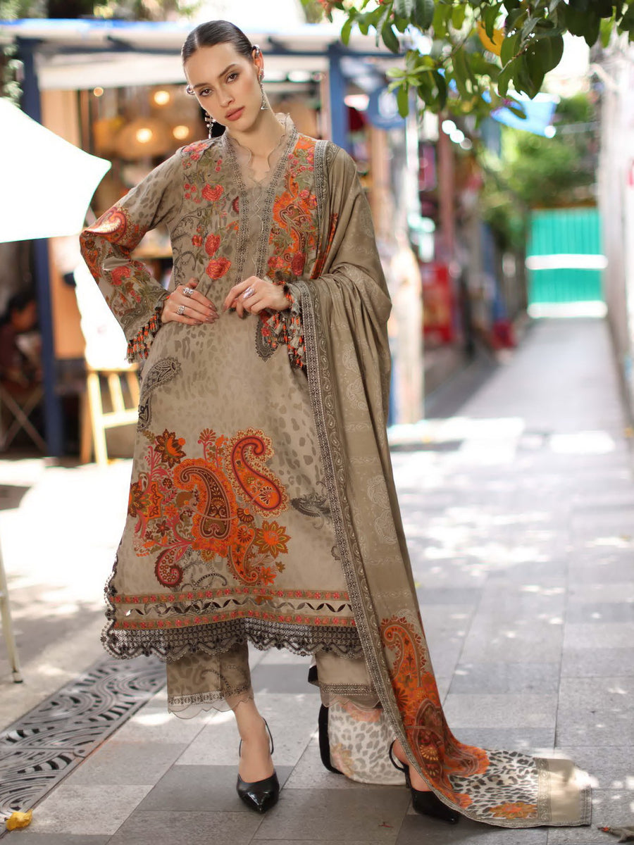 Charizma Aniiq Vol-01 Embroidered Linen Unstitched 3Pc Suit ANW7-04