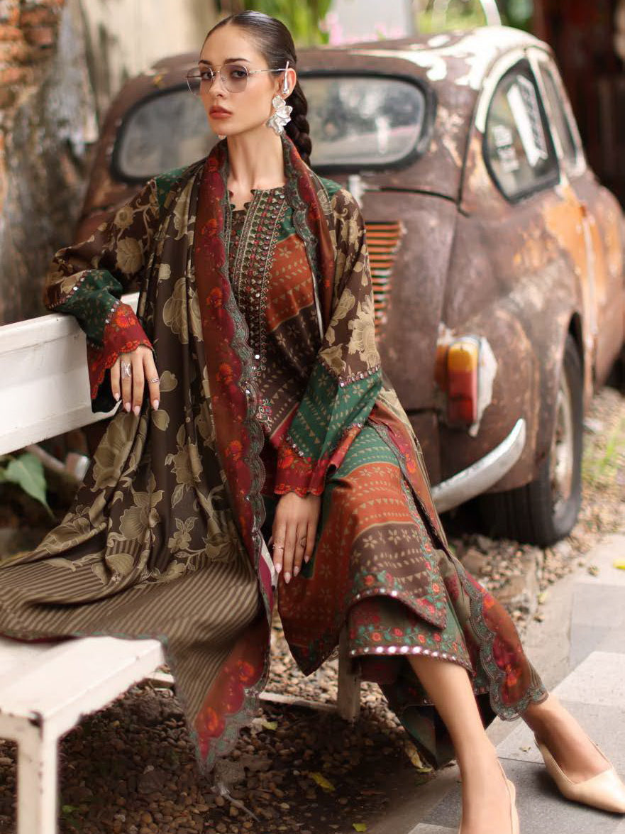 Charizma Aniiq Vol-01 Embroidered Linen Unstitched 3Pc Suit ANW7-06