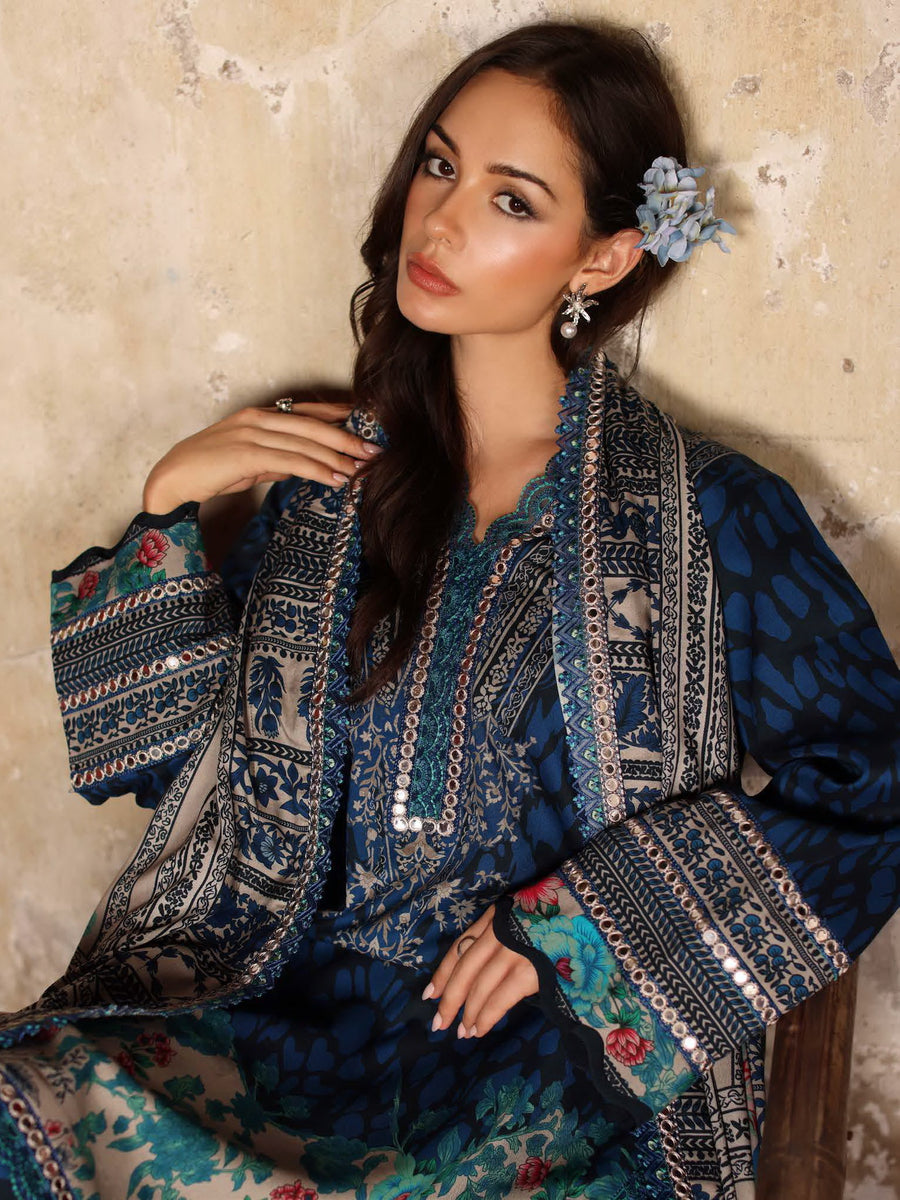 Charizma Aniiq Vol-01 Embroidered Linen Unstitched 3Pc Suit ANW7-09