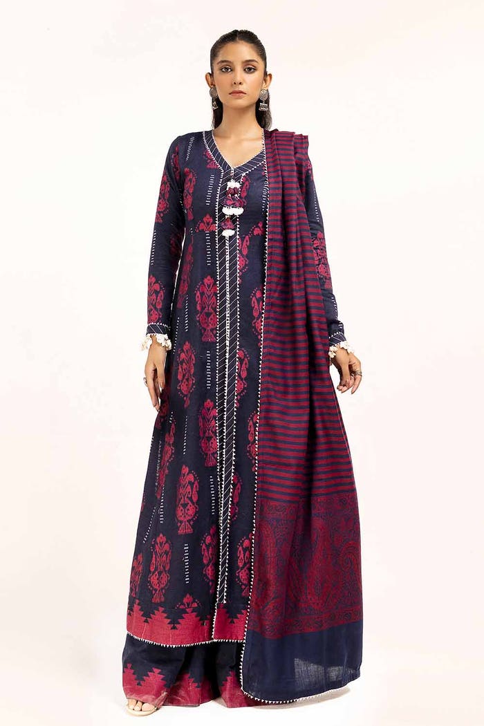 Gul Ahmed Winter Fancy Jacquard Unstitched 3Pc Suit AP-42023