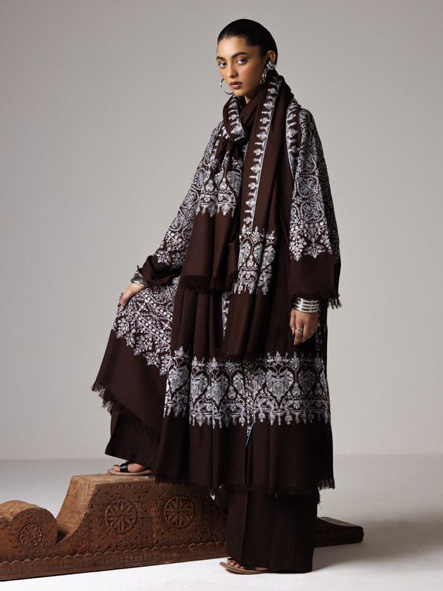 Zara Shahjahan Saraab Embroidered Marina Unstitched 3Pc Suit - AQEEQ