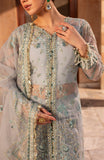 Aylin Wedding Formal Embroidered Organza Unstitched 3Pc Suit - AQUA
