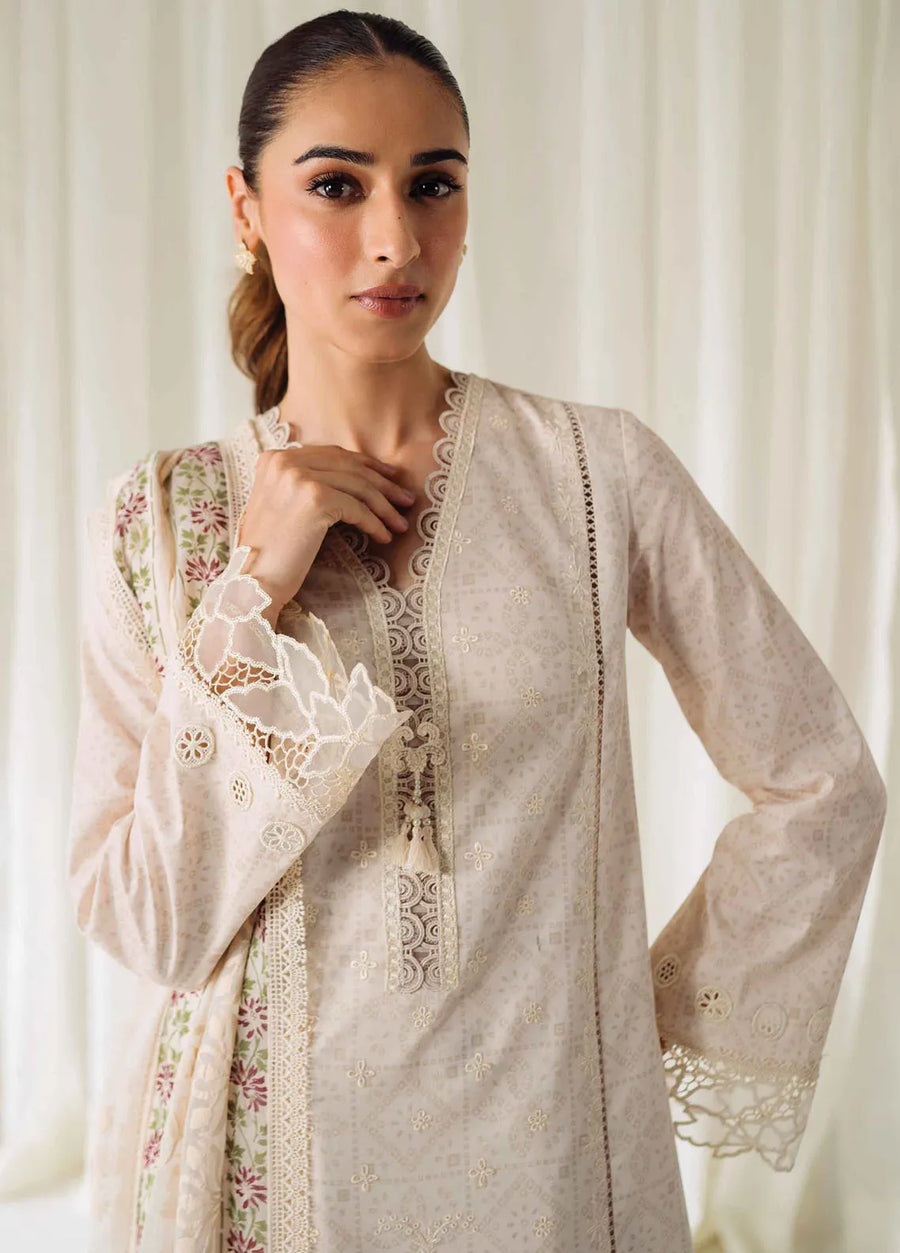 QPrints by Qalamkar Embroidered Lawn Unstitched 3Pc Suit AR-02 ELEA