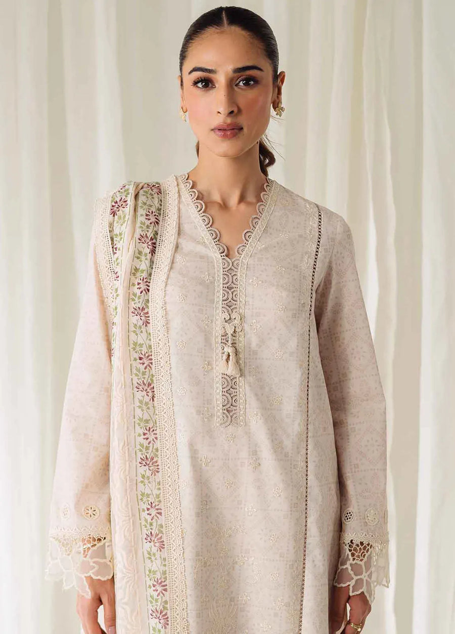 QPrints by Qalamkar Embroidered Lawn Unstitched 3Pc Suit AR-02 ELEA