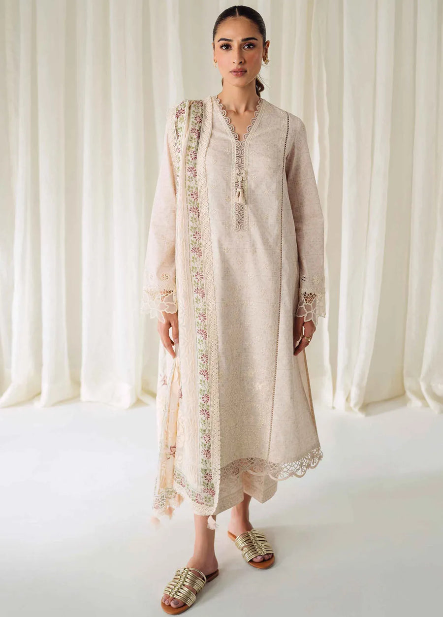 QPrints by Qalamkar Embroidered Lawn Unstitched 3Pc Suit AR-02 ELEA
