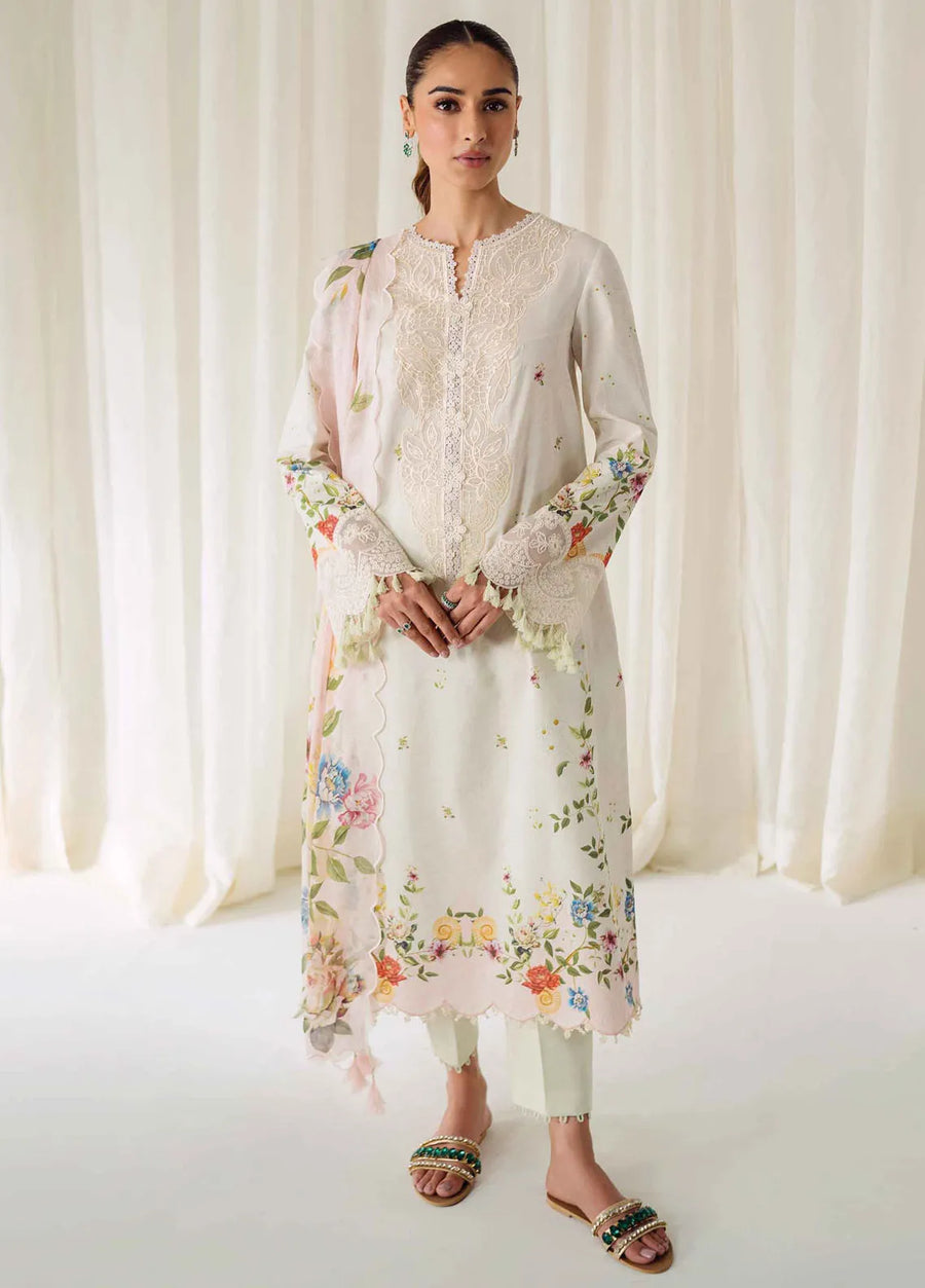 QPrints by Qalamkar Embroidered Lawn Unstitched 3Pc Suit AR-03 JOSE