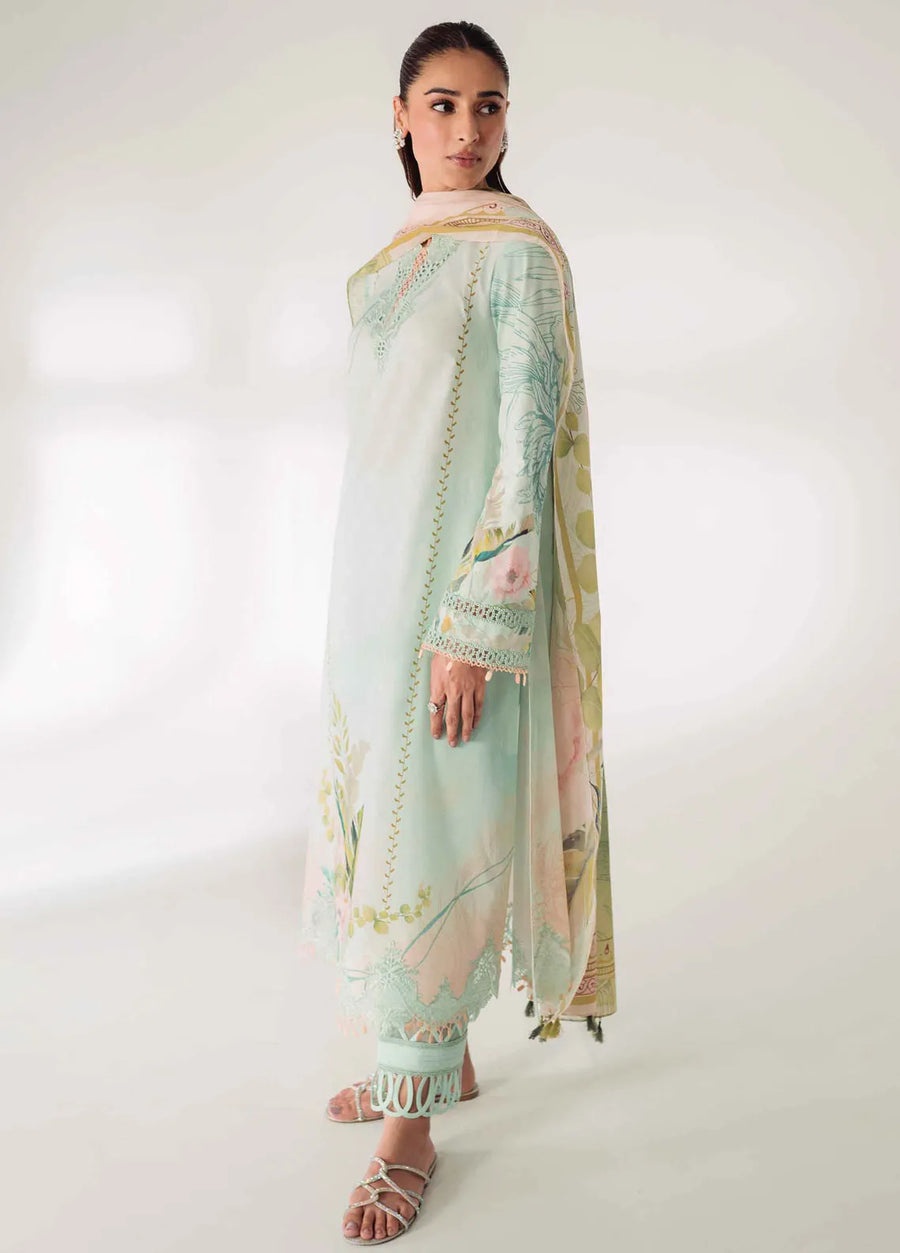 QPrints by Qalamkar Embroidered Lawn Unstitched 3Pc Suit AR-04 NELLA