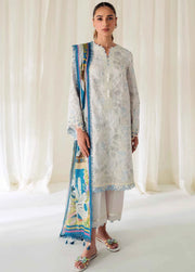 QPrints by Qalamkar Embroidered Lawn Unstitched 3Pc Suit AR-05 FLORINE