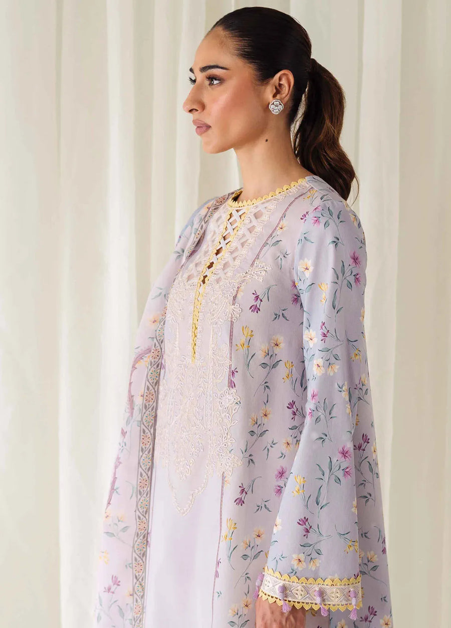 QPrints by Qalamkar Embroidered Lawn Unstitched 3Pc Suit AR-06 ORANE