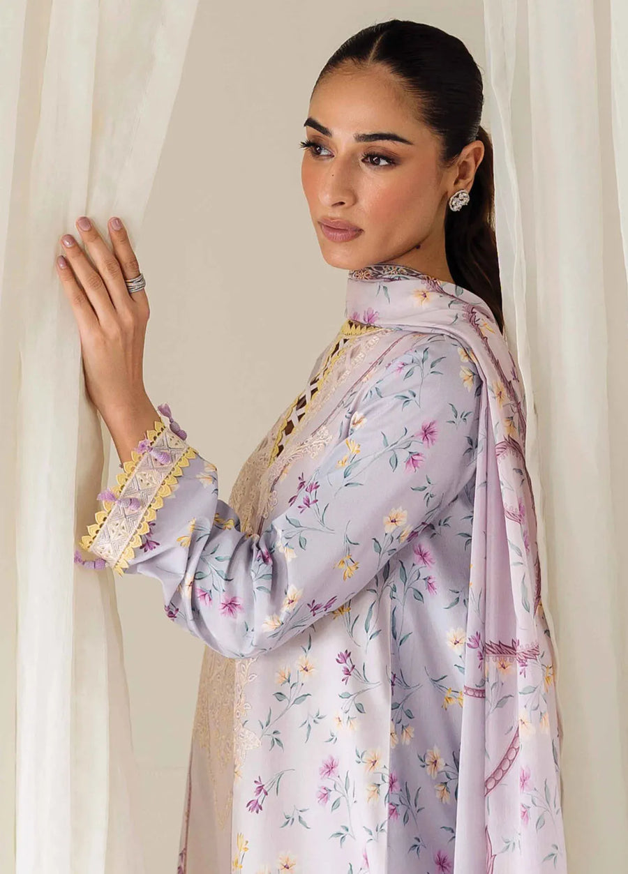 QPrints by Qalamkar Embroidered Lawn Unstitched 3Pc Suit AR-06 ORANE