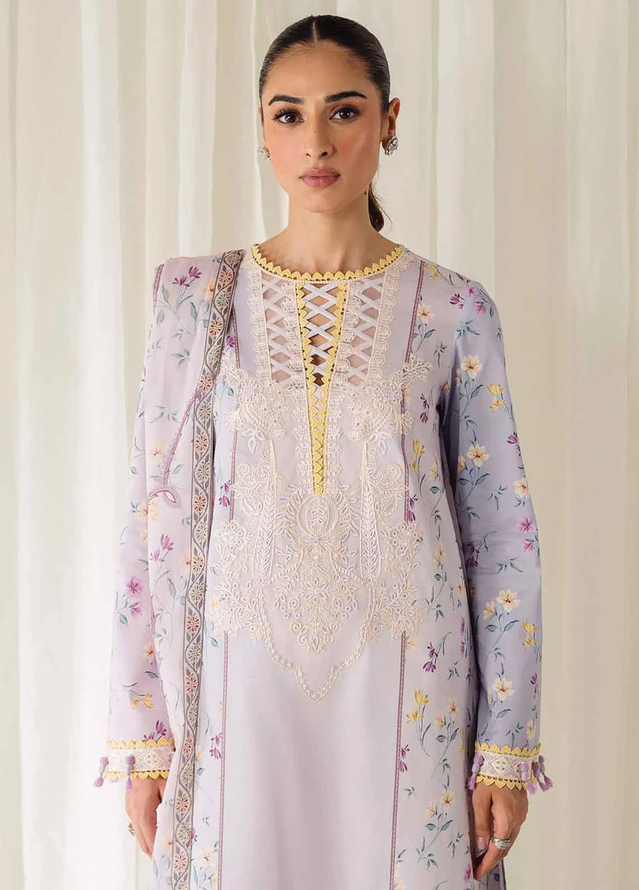 QPrints by Qalamkar Embroidered Lawn Unstitched 3Pc Suit AR-06 ORANE