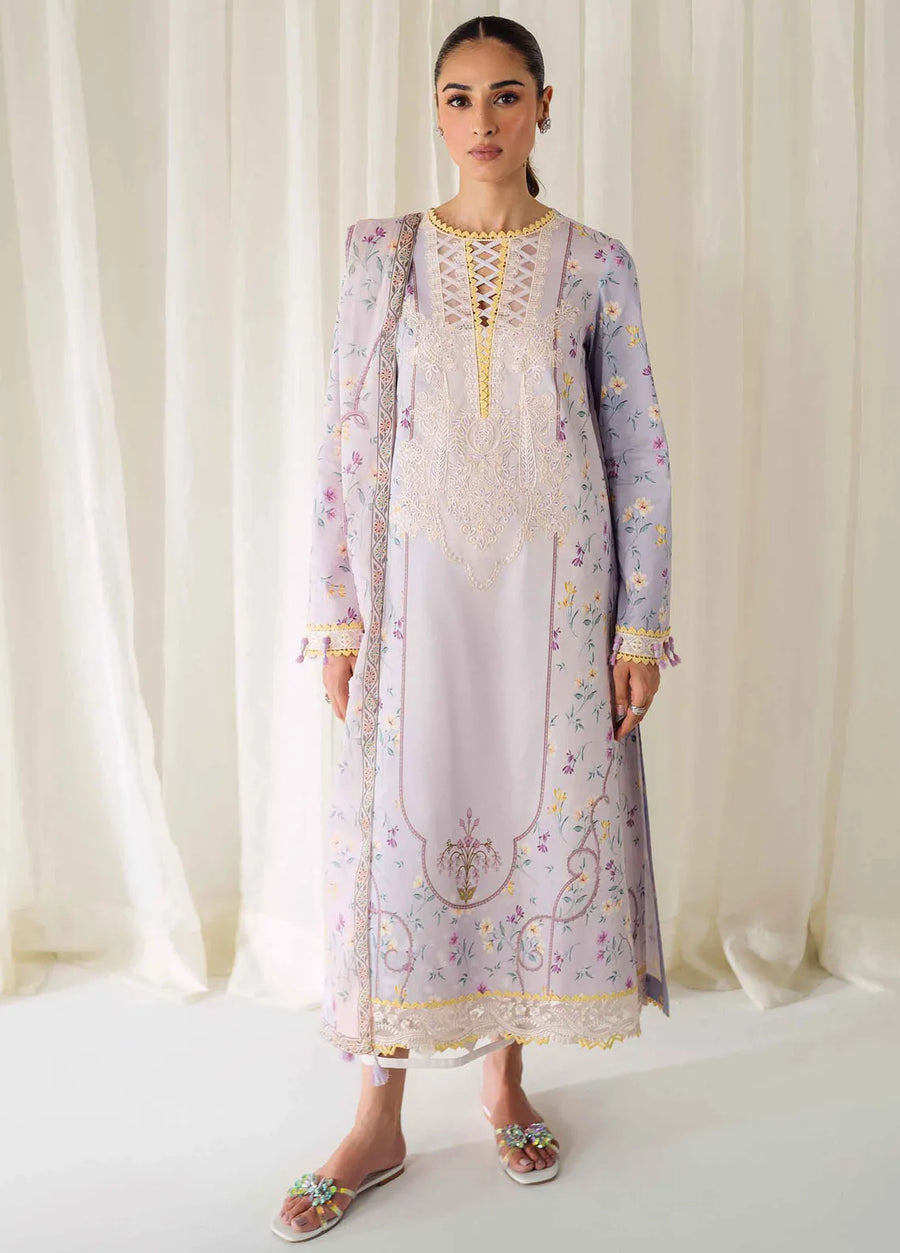 QPrints by Qalamkar Embroidered Lawn Unstitched 3Pc Suit AR-06 ORANE