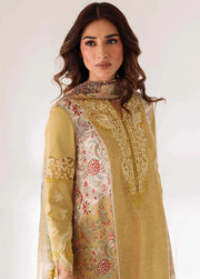 QPrints by Qalamkar Embroidered Lawn Unstitched 3Pc Suit AR-08 ANAIS