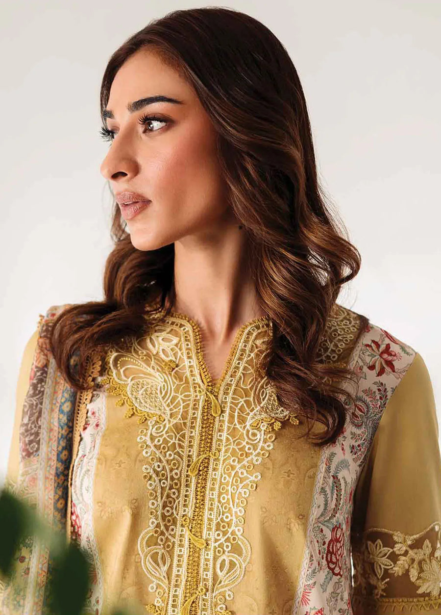 QPrints by Qalamkar Embroidered Lawn Unstitched 3Pc Suit AR-08 ANAIS