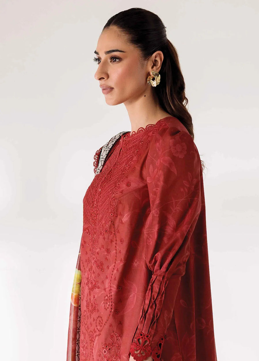 QPrints by Qalamkar Embroidered Lawn Unstitched 3Pc Suit AR-09 RENEE