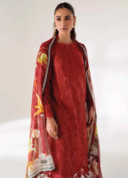 QPrints by Qalamkar Embroidered Lawn Unstitched 3Pc Suit AR-09 RENEE