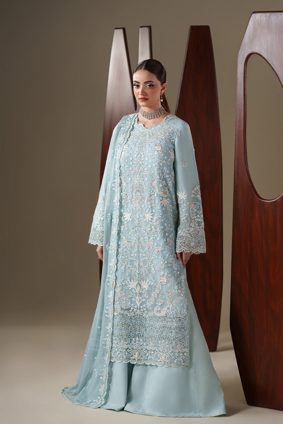 Emaan Adeel Nouvelle Embroidered Chiffon Unstitched 3Pc Suit - ARIA