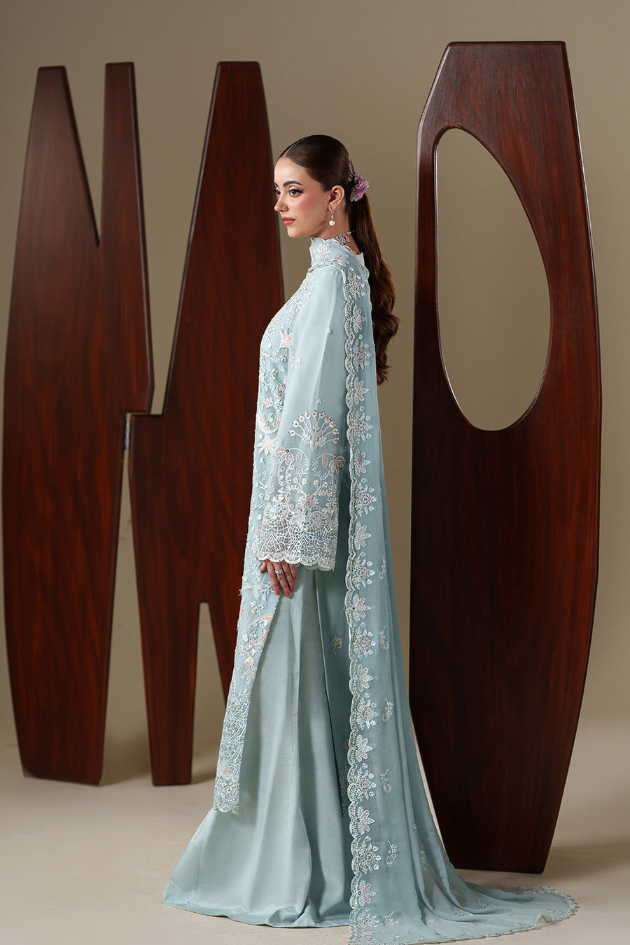 Emaan Adeel Nouvelle Embroidered Chiffon Unstitched 3Pc Suit - ARIA