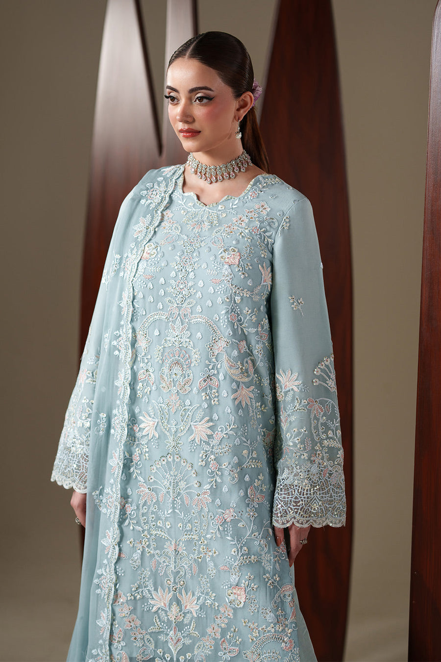 Emaan Adeel Nouvelle Embroidered Chiffon Unstitched 3Pc Suit - ARIA