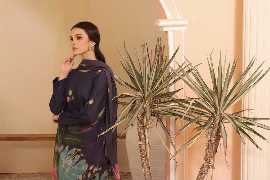 Feathers Premium Printed Lawn Unstitched 3Pc Suit ARIA-FT240