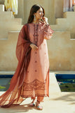 Cross Stitch Premium Embroidered Lawn Unstitched 3Pc Suit D-01 Arid Sand