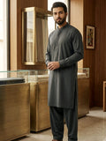 Tycoon by Fabrieco Men's Unstitched Soft Blended Suit - Army Green