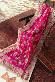 Fuchsia Embroidered Shawl (Arya)