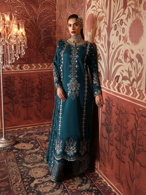 Afrozeh Divani Embroidered Raw Silk Unstitched 3Pc Suit AS-V2-03 Kaira