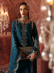 Afrozeh Divani Embroidered Raw Silk Unstitched 3Pc Suit AS-V2-03 Kaira