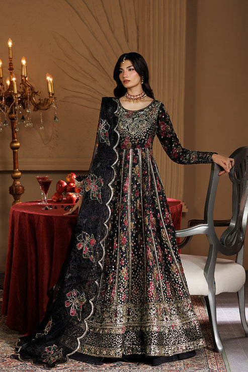 Emaan Adeel Celeste Embroidered Chiffon Unstitched 3Pc Suit - ASH