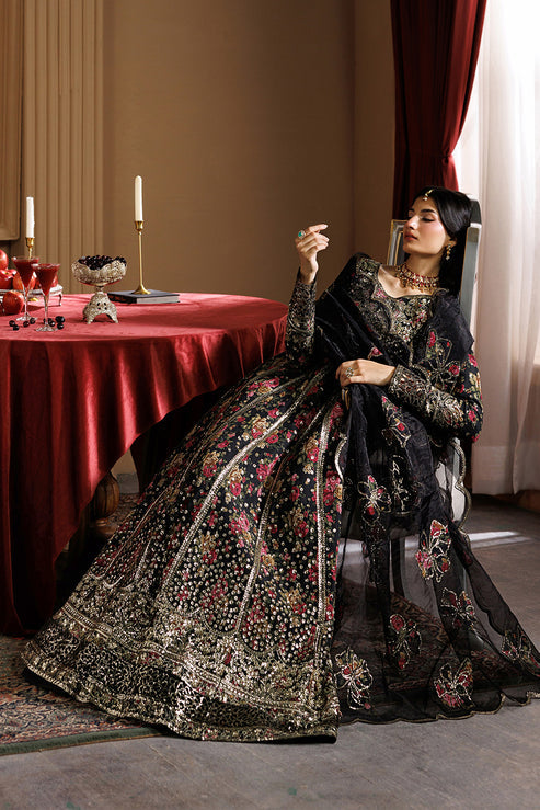 Emaan Adeel Celeste Embroidered Chiffon Unstitched 3Pc Suit - ASH
