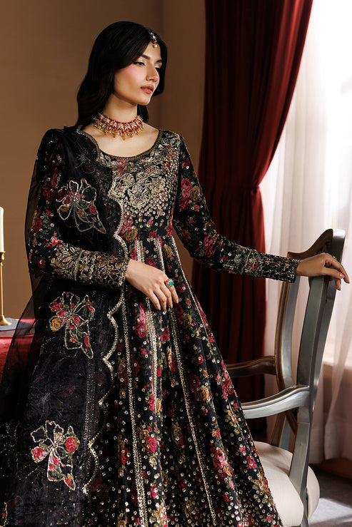 Emaan Adeel Celeste Embroidered Chiffon Unstitched 3Pc Suit - ASH