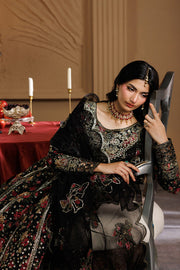 Emaan Adeel Celeste Embroidered Chiffon Unstitched 3Pc Suit - ASH