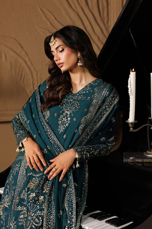 Emaan Adeel Celeste Embroidered Chiffon Unstitched 3Pc Suit - ASTERIA