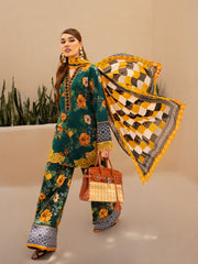 Maria Osama Khan Raya Vol-01 Unstitched Lawn 3Pc Suit JADE (MR-05)