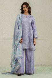 Ayzel Amore Embroidered Unstitched Lawn 3Pc Suit - AUBURN