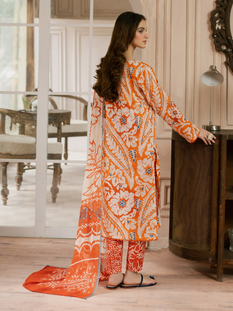 Feathers Dewdrop Unstitched Digital Printed Lawn 3Pc Suit AUREL-FT451
