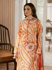 Feathers Dewdrop Unstitched Digital Printed Lawn 3Pc Suit AUREL-FT451