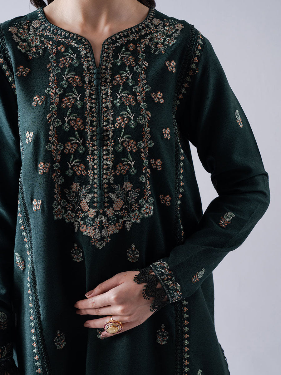 Faiza Faisal Winter Unstitched Embroidered Karandi 3Pc Suit - AVA