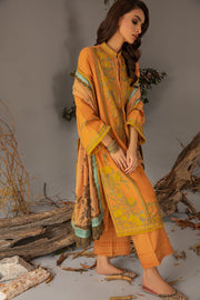 Sobia Nazir Embroidered Cross Slub Unstitched 3Pc Suit AW23-4B
