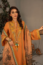 Sobia Nazir Embroidered Cross Slub Unstitched 3Pc Suit AW23-4B